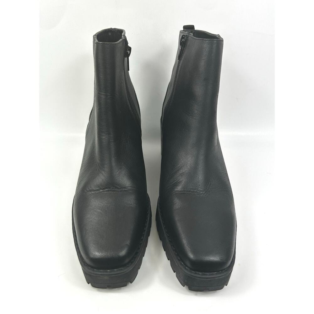 Andre Assous Womens Milla Leather Boots Black Size 8 Bootie Worn Once Block - Picture 3 of 10